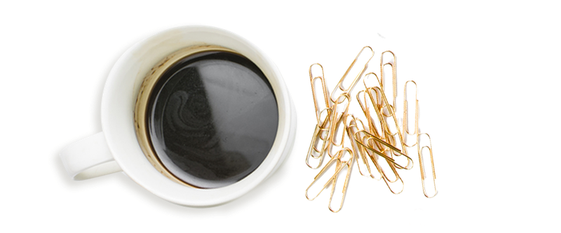 Coffee and paper clips
