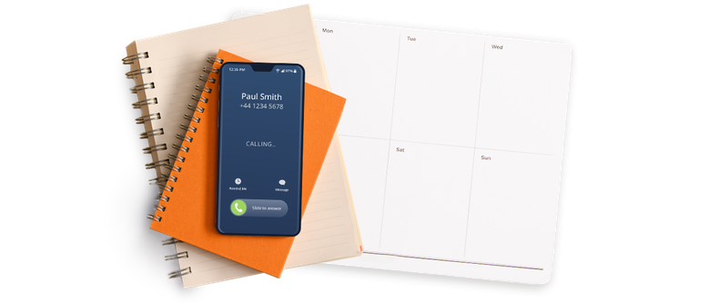 Phone and stationary items